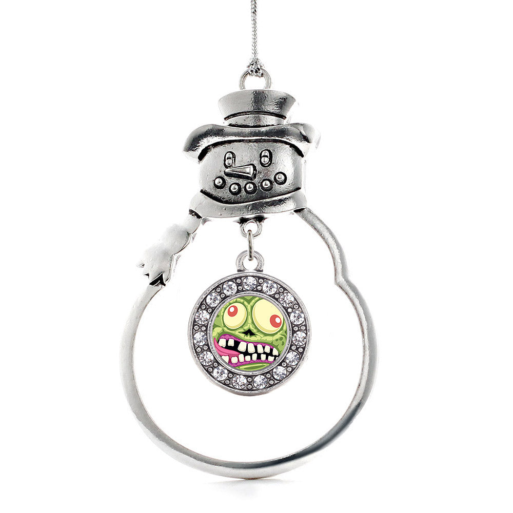 Hungry Zombie Circle Charm Christmas / Holiday Ornament