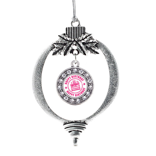Happy Birthday Circle Charm Christmas / Holiday Ornament