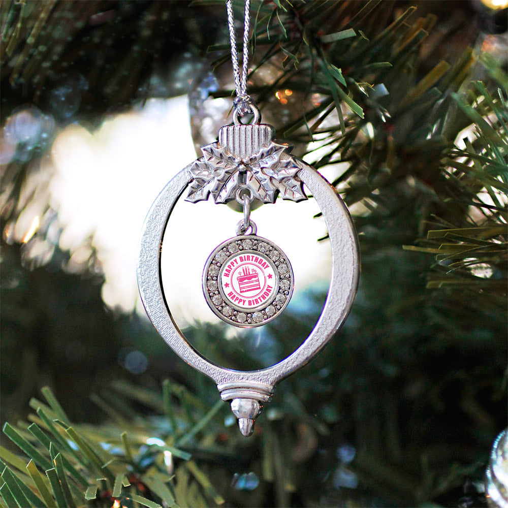 Happy Birthday Circle Charm Christmas / Holiday Ornament