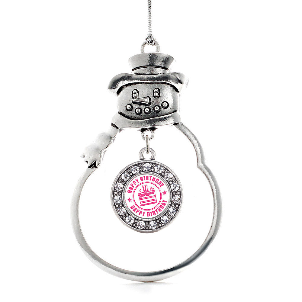 Happy Birthday Circle Charm Christmas / Holiday Ornament