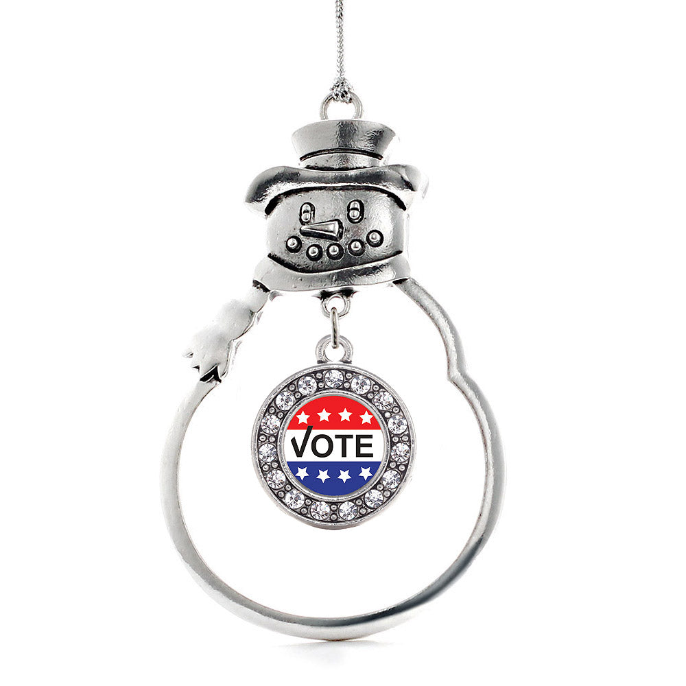 Vote Today Circle Charm Christmas / Holiday Ornament