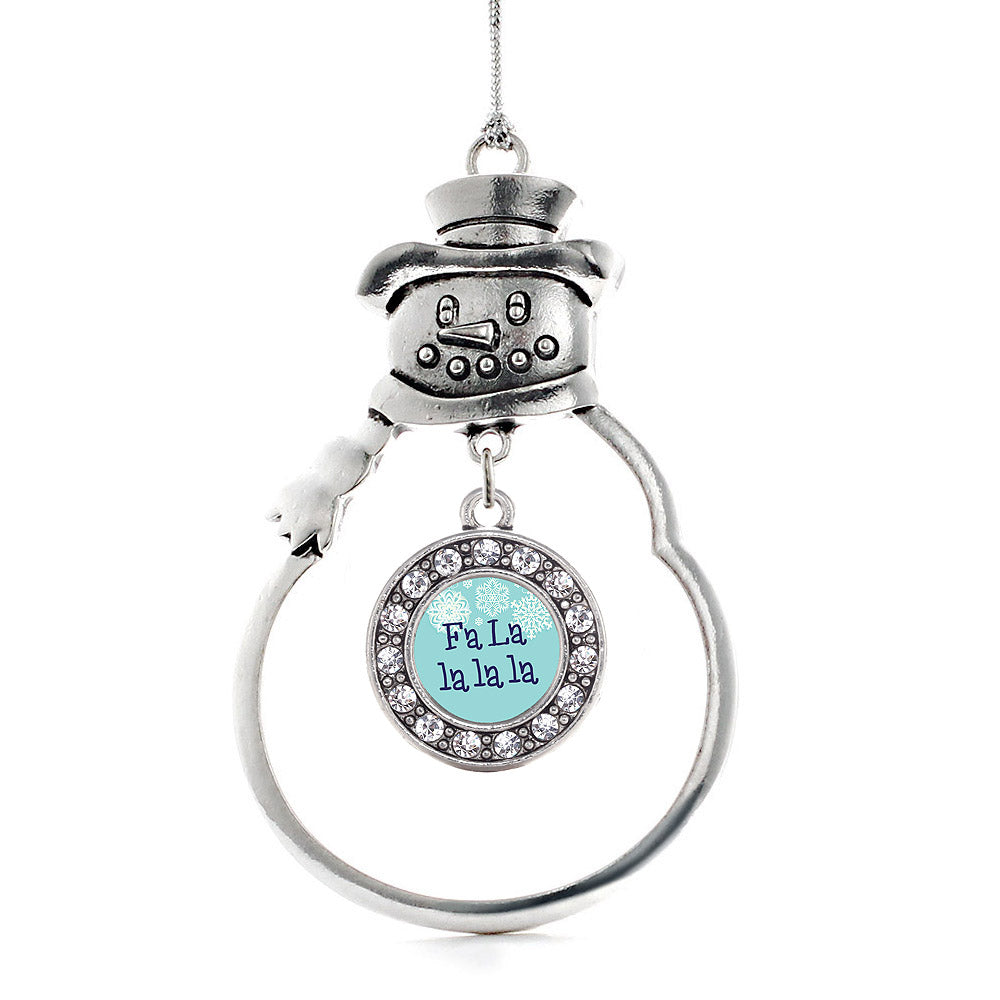 Fa La La La La Circle Charm Christmas / Holiday Ornament