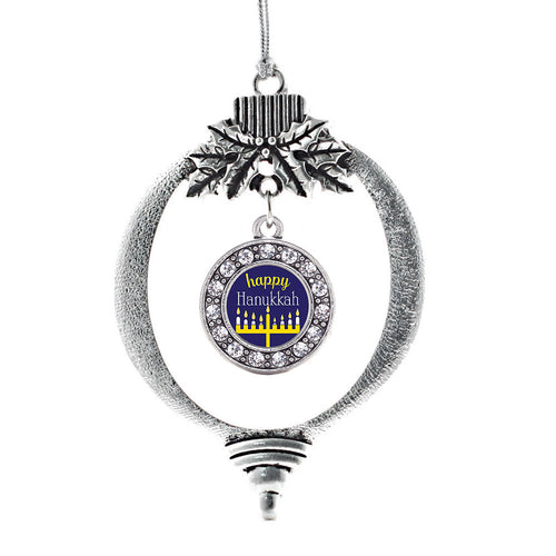 Happy Hanukkah Circle Charm Christmas / Holiday Ornament