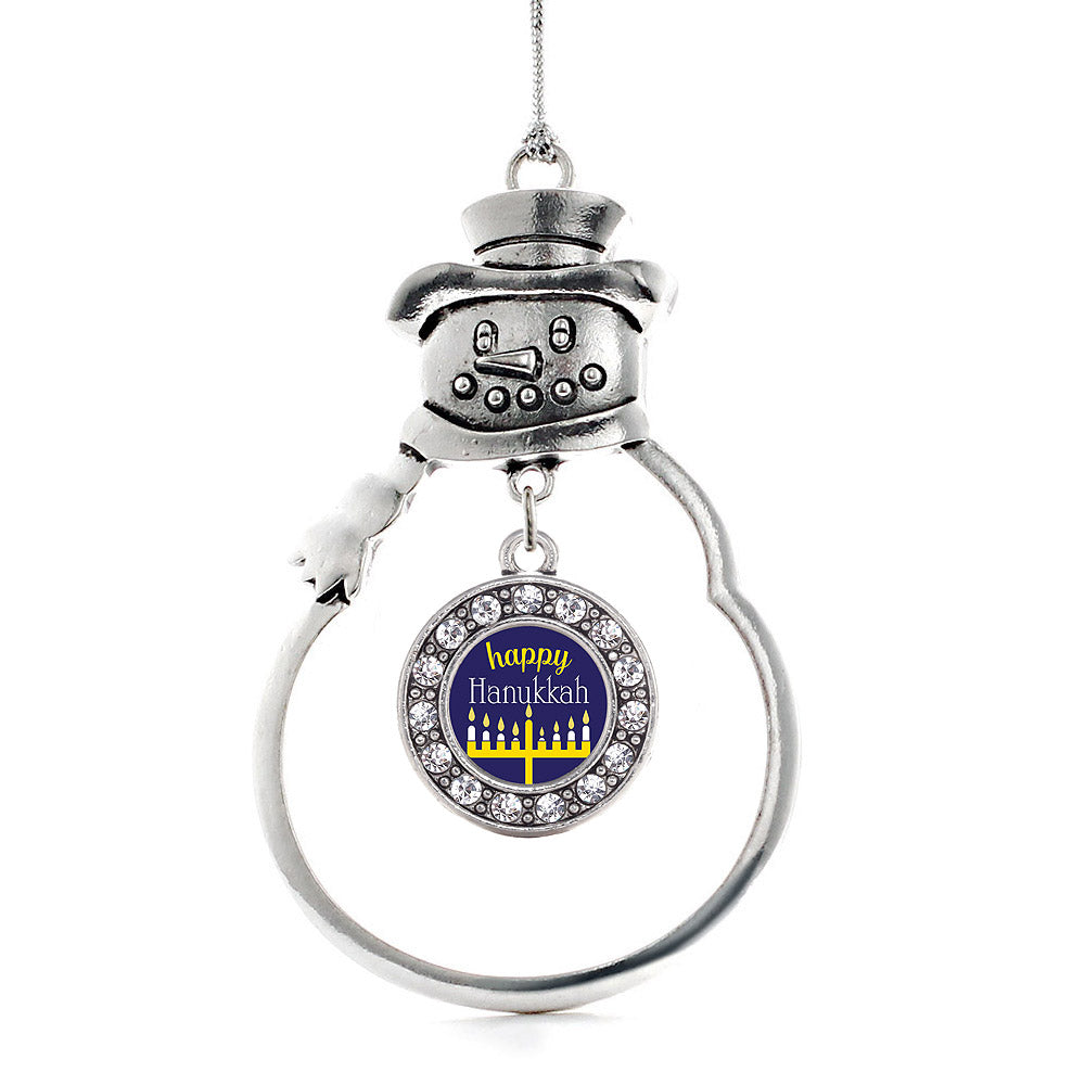Happy Hanukkah Circle Charm Christmas / Holiday Ornament