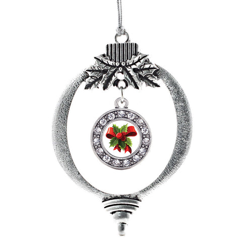 Holly Plant Circle Charm Christmas / Holiday Ornament