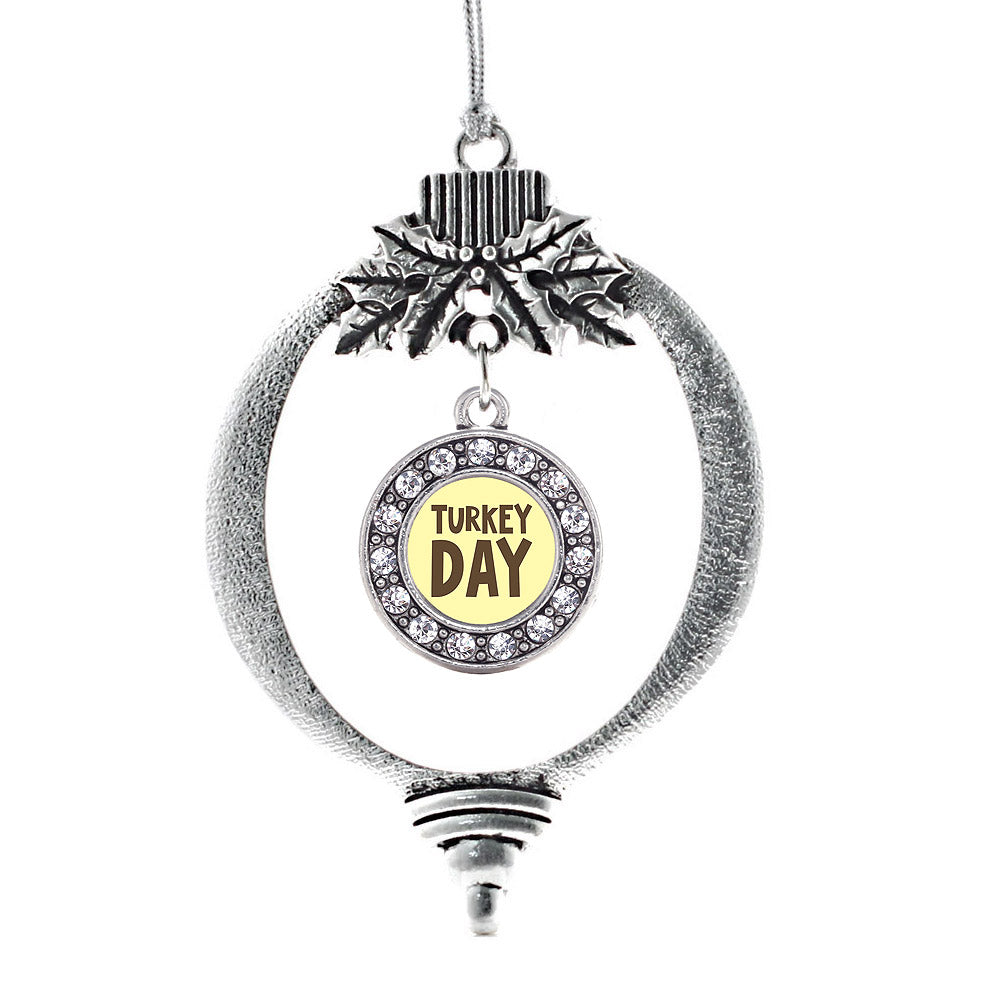 Turkey Day Circle Charm Christmas / Holiday Ornament