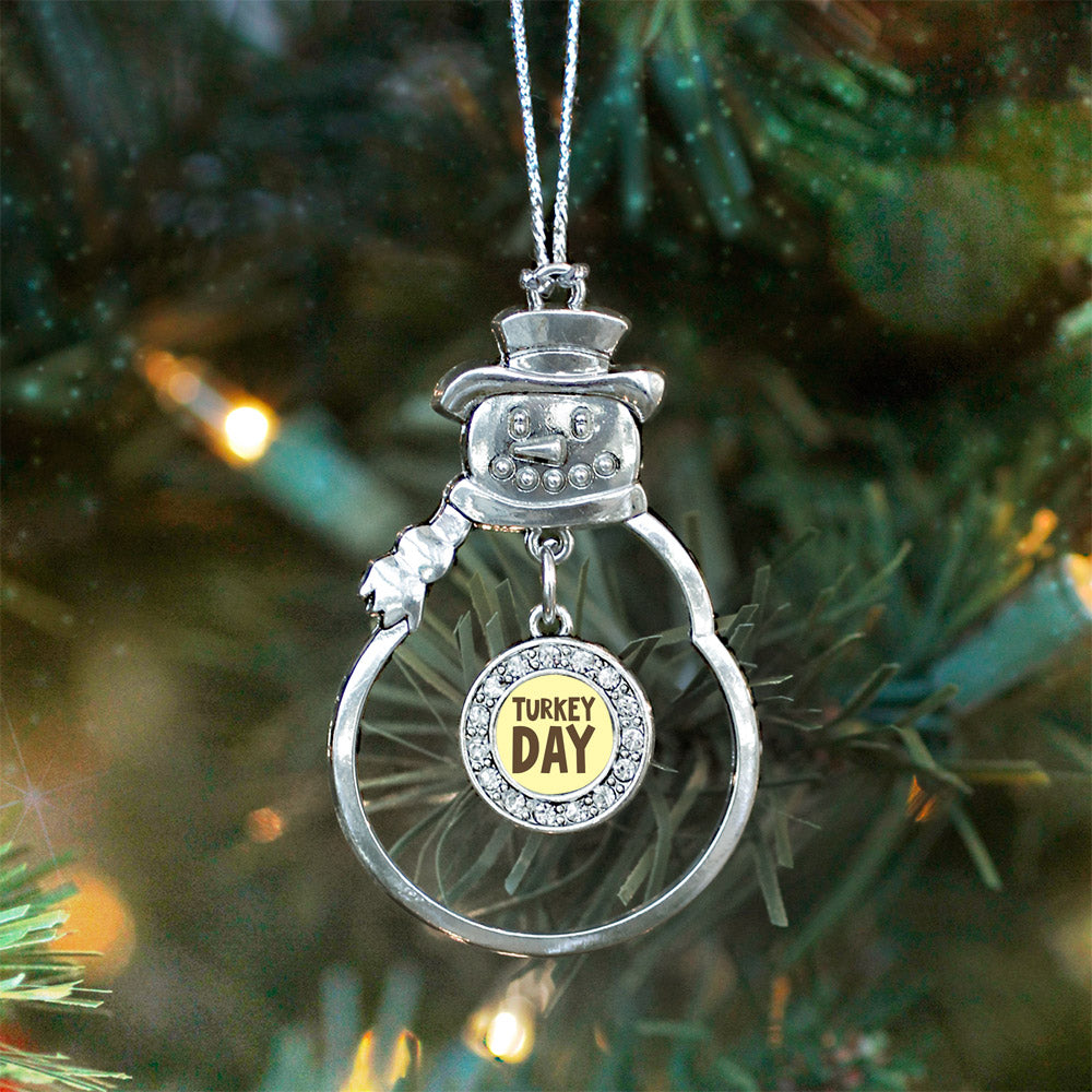 Turkey Day Circle Charm Christmas / Holiday Ornament