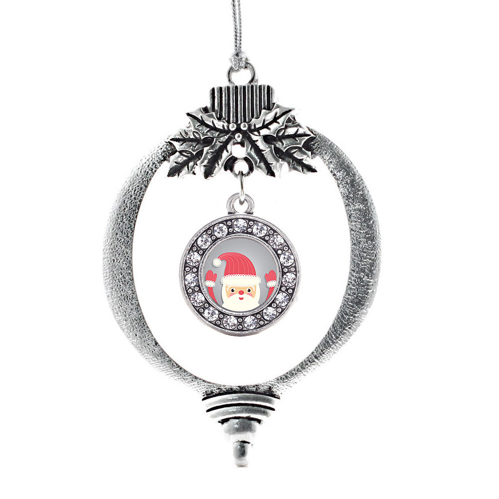 Jolly Santa Circle Charm Christmas / Holiday Ornament
