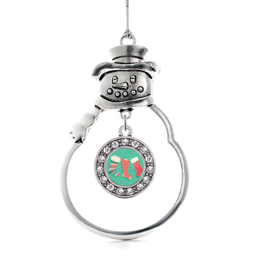 Holiday Stockings Circle Charm Christmas / Holiday Ornament