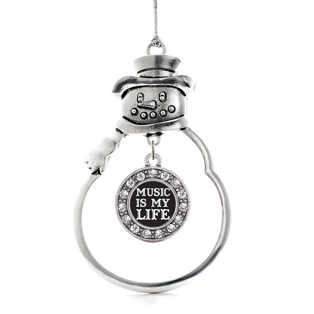 Music is My Life Circle Charm Christmas / Holiday Ornament