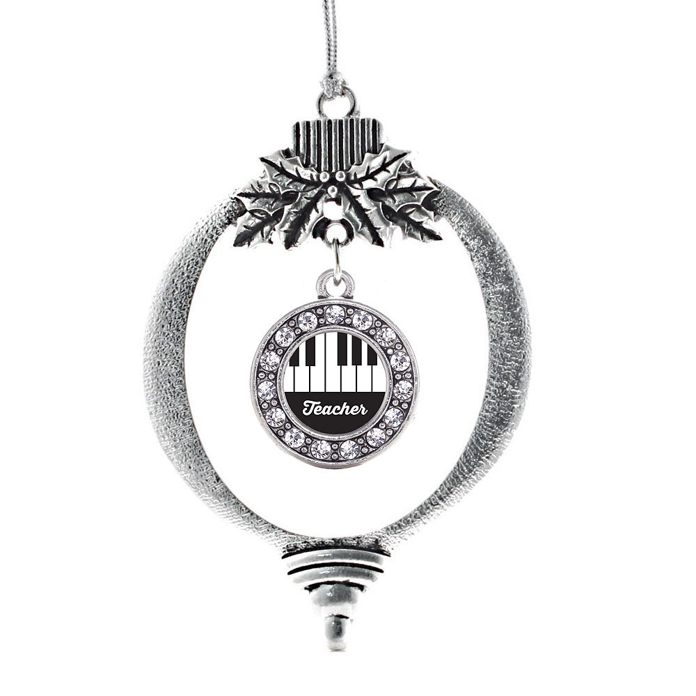 Piano Teacher Circle Charm Christmas / Holiday Ornament