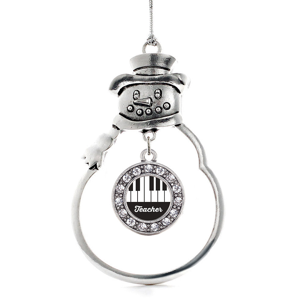 Piano Teacher Circle Charm Christmas / Holiday Ornament