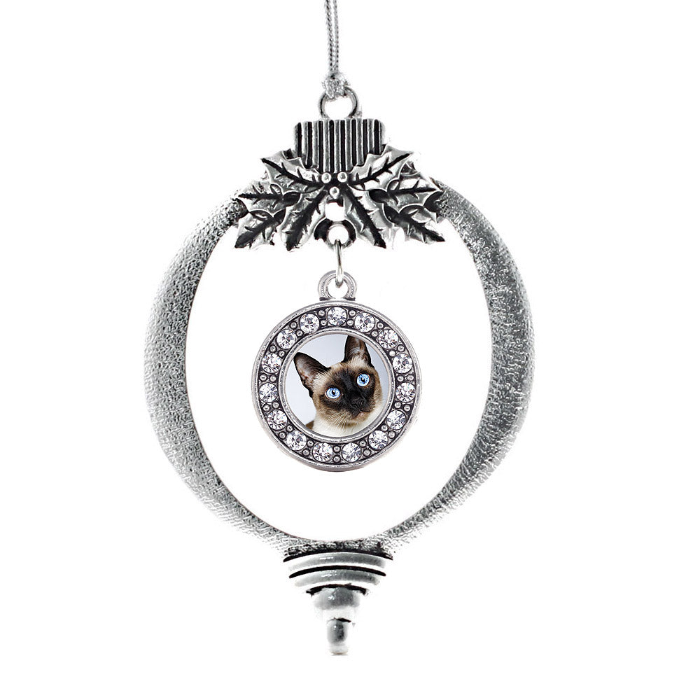 Siamese Cat Circle Charm Christmas / Holiday Ornament