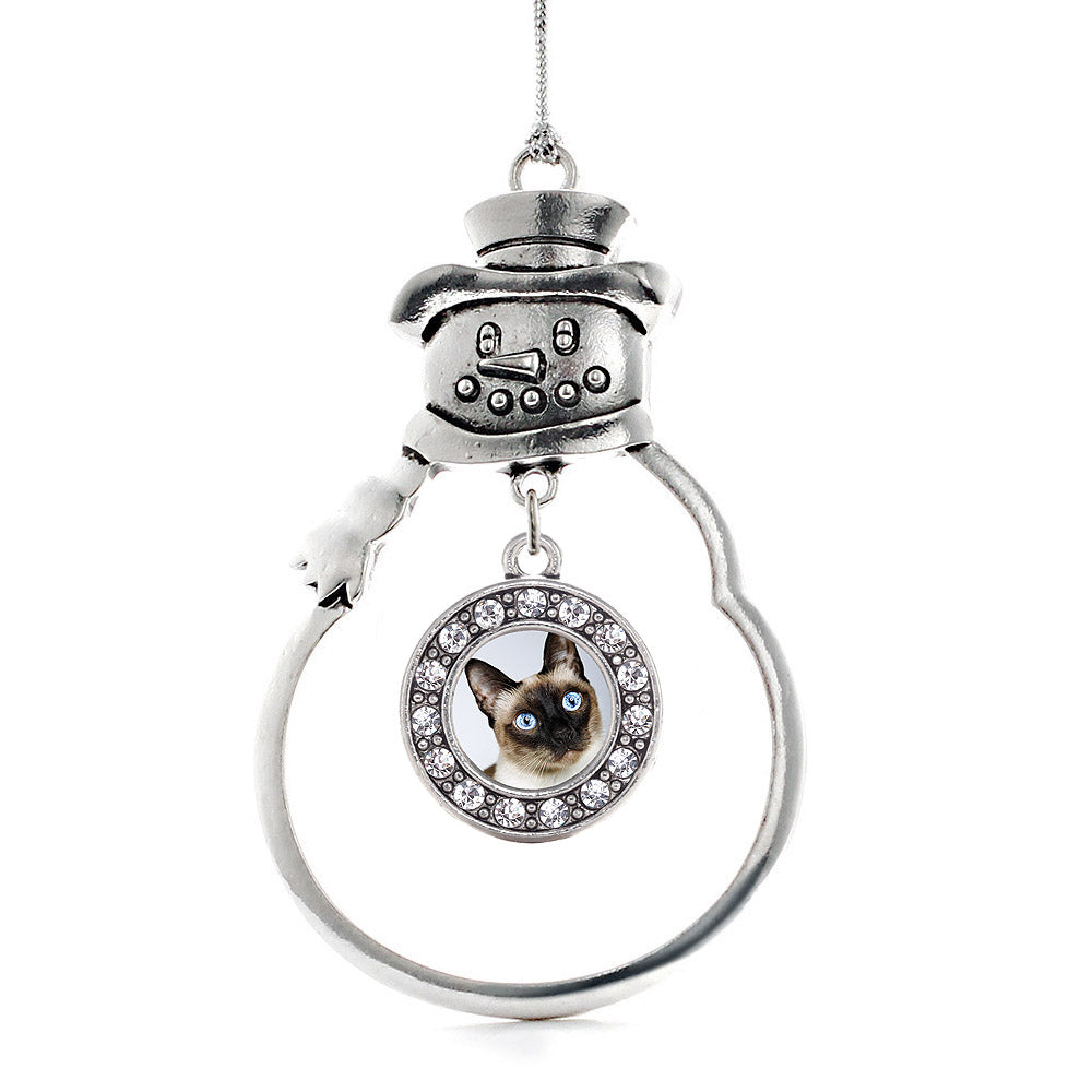 Siamese Cat Circle Charm Christmas / Holiday Ornament