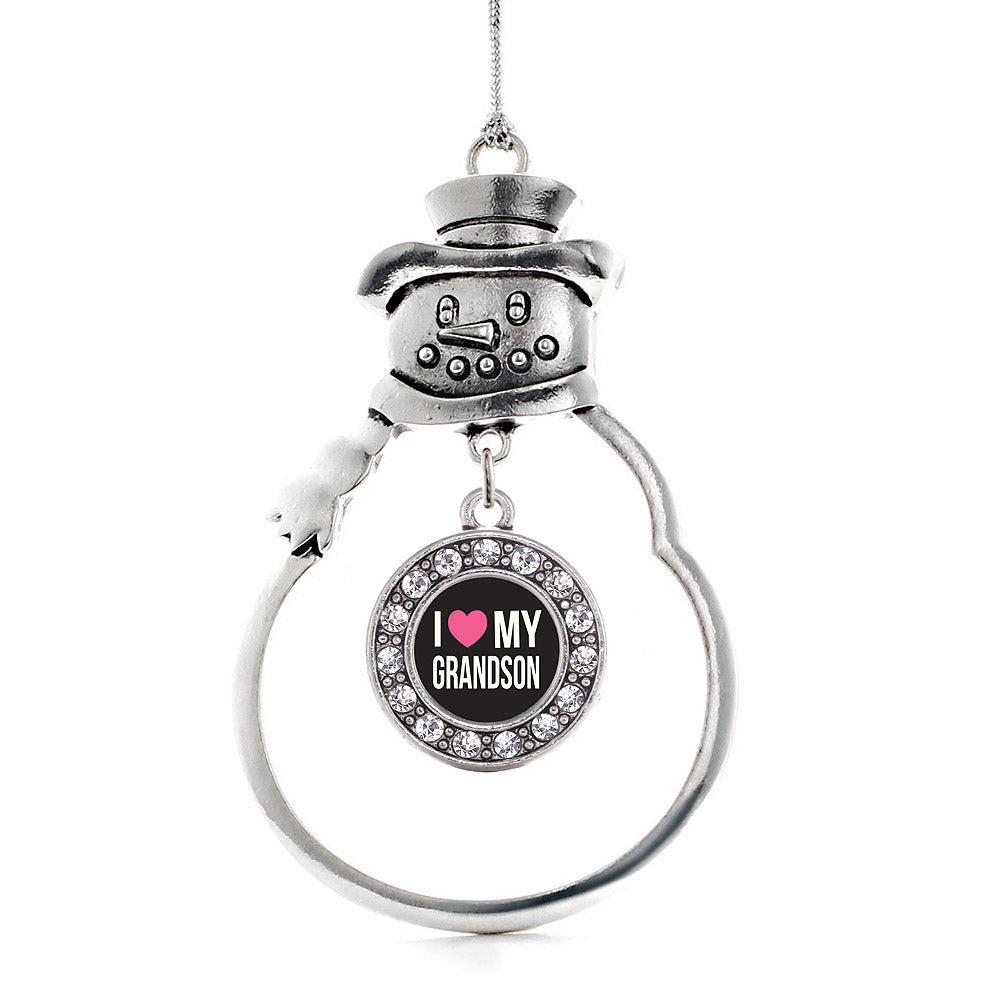 I Love my Grandson Circle Charm Christmas / Holiday Ornament