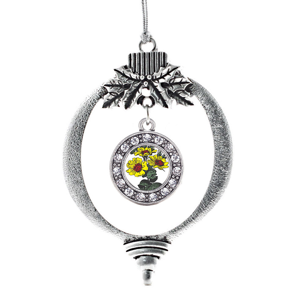 Coreopsis Flower Circle Charm Christmas / Holiday Ornament