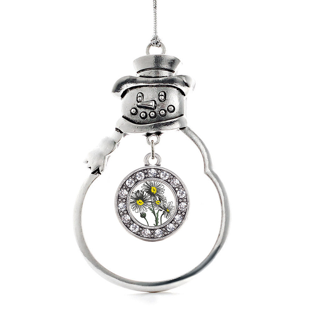 Daisy Flower Circle Charm Christmas / Holiday Ornament