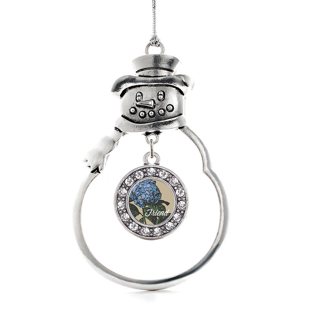Friend Hydrangea Flower Circle Charm Christmas / Holiday Ornament