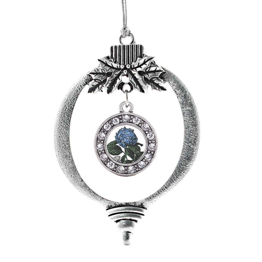 Hydrangea Flower Circle Charm Christmas / Holiday Ornament