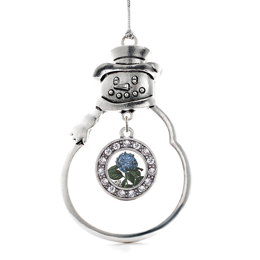 Hydrangea Flower Circle Charm Christmas / Holiday Ornament