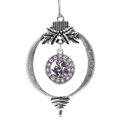 Iris Flower Circle Charm Christmas / Holiday Ornament