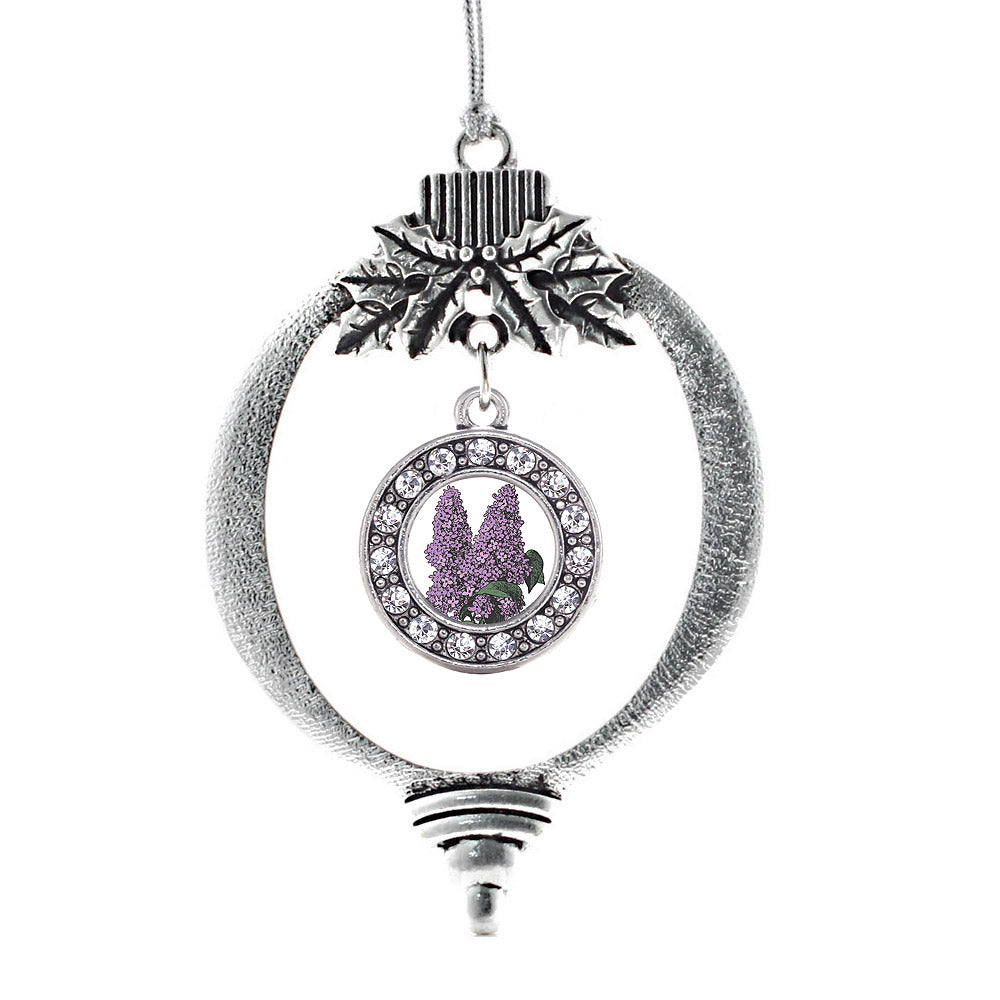 Lilac Flower Circle Charm Christmas / Holiday Ornament
