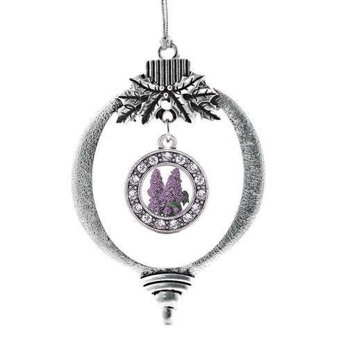 Lilac Flower Circle Charm Christmas / Holiday Ornament