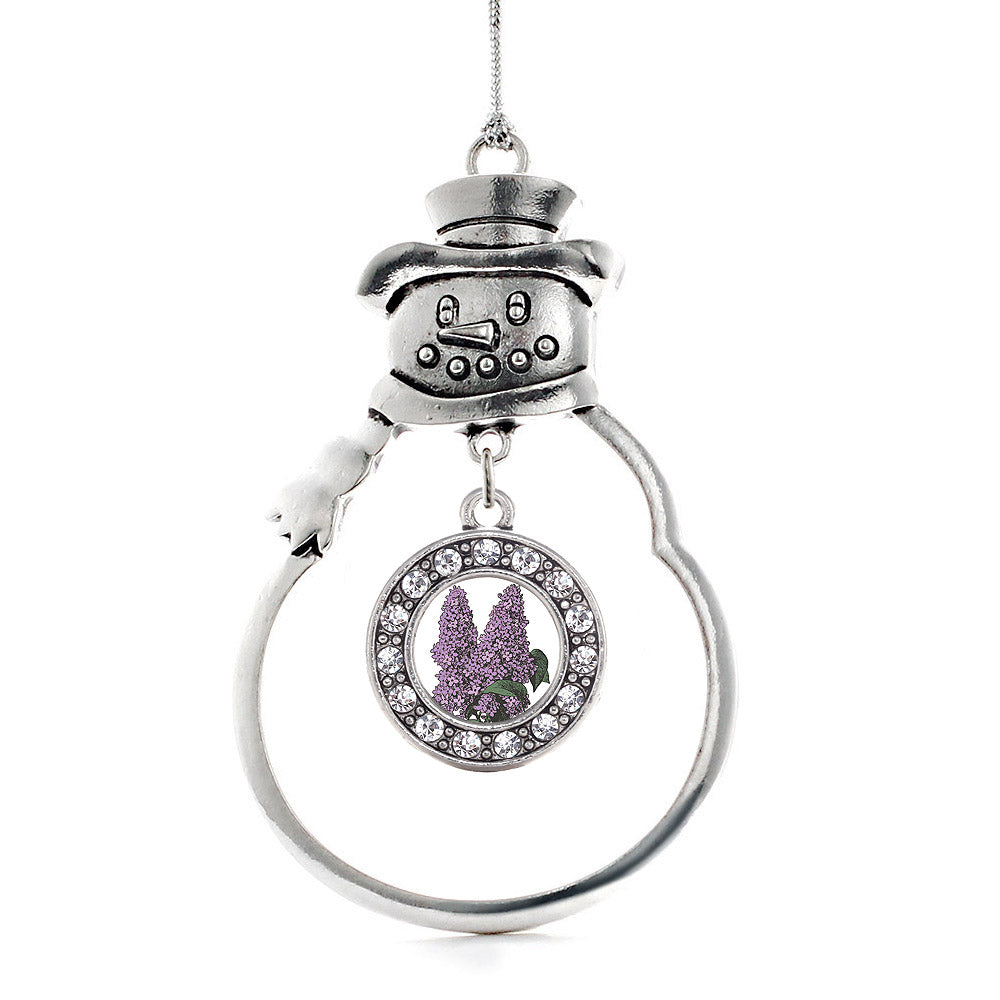 Lilac Flower Circle Charm Christmas / Holiday Ornament