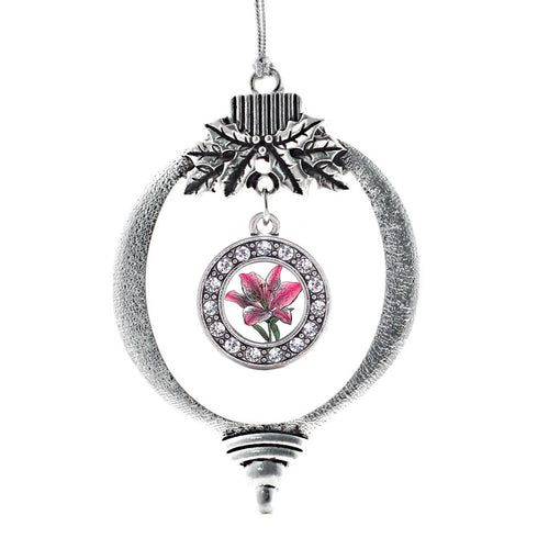 Lily Flower Circle Charm Christmas / Holiday Ornament