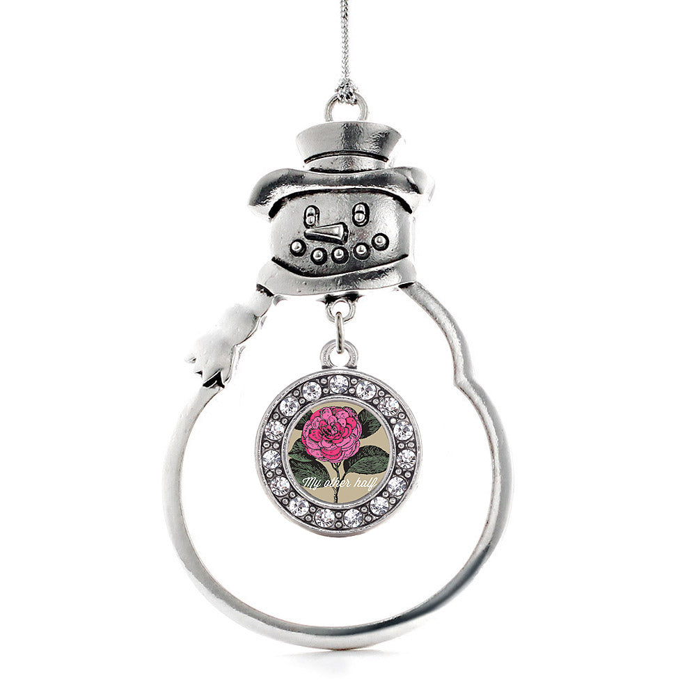 My Other Half Camellia Flower Circle Charm Christmas / Holiday Ornament
