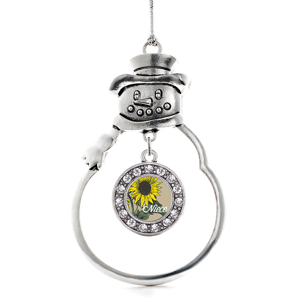 Niece Sunflower Circle Charm Christmas / Holiday Ornament