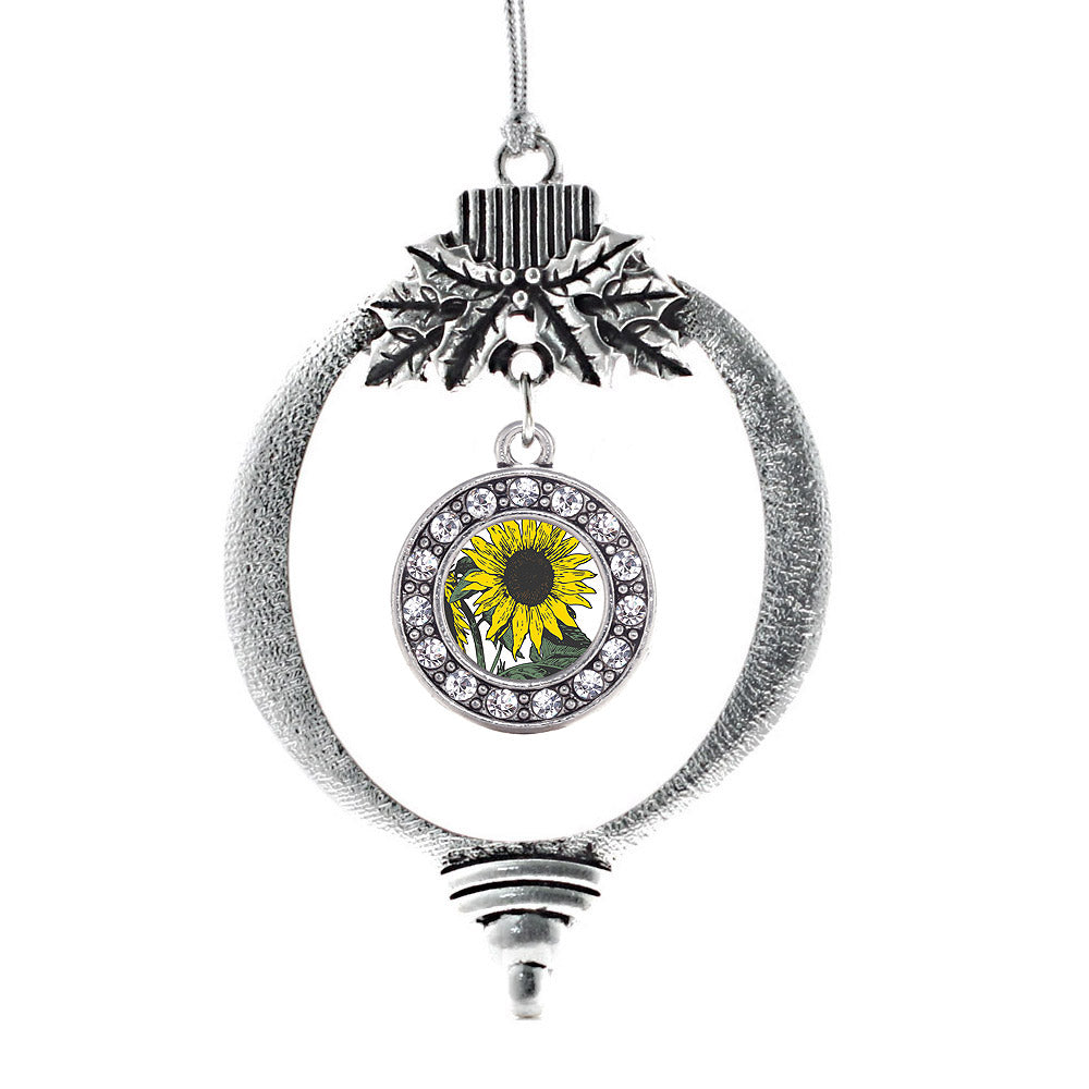 Sunflower Circle Charm Christmas / Holiday Ornament
