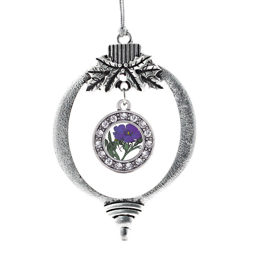 Violet Flower Circle Charm Christmas / Holiday Ornament