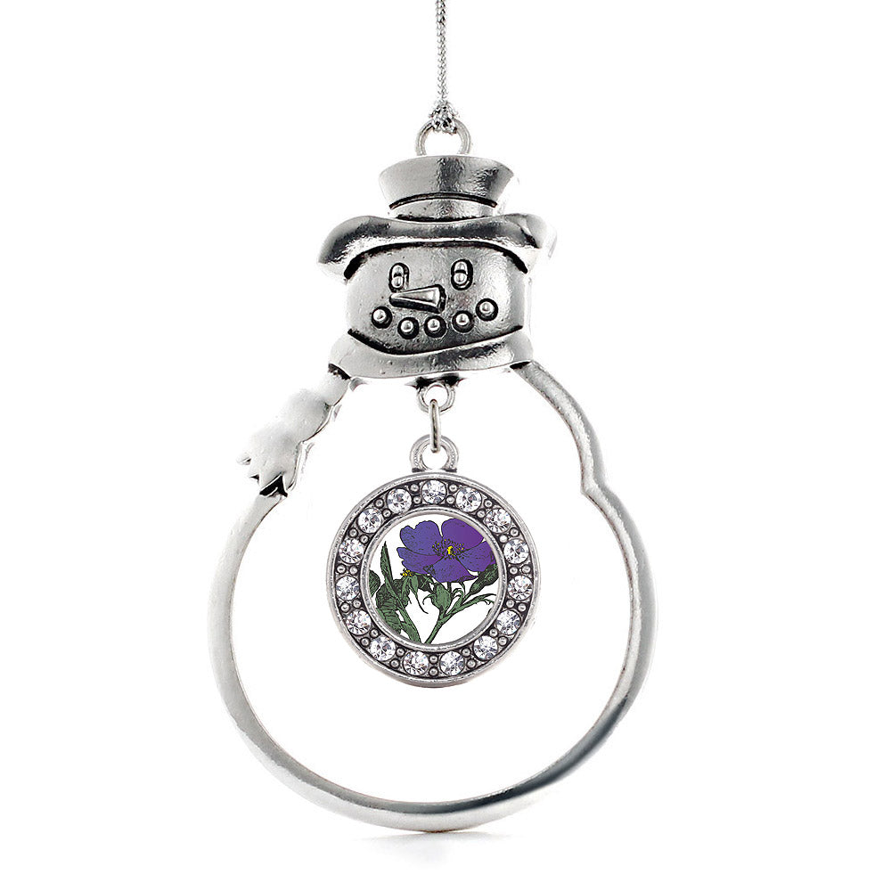 Violet Flower Circle Charm Christmas / Holiday Ornament