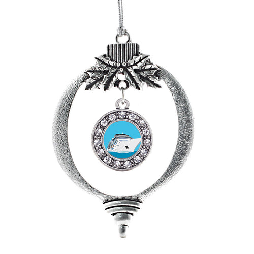 Bon Voyage Cruise Ship Circle Charm Christmas / Holiday Ornament