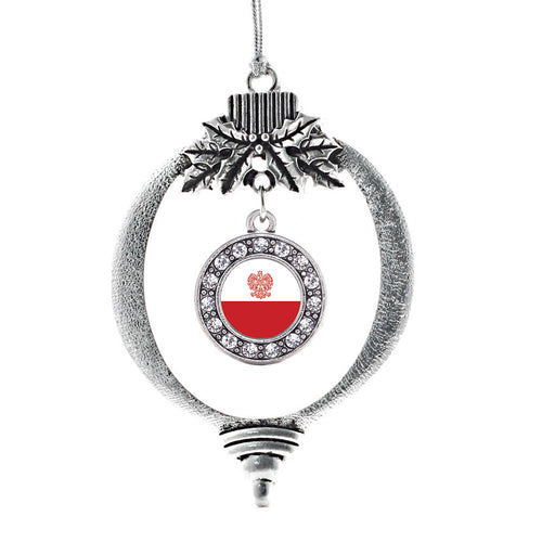 Polish Flag Circle Charm Christmas / Holiday Ornament
