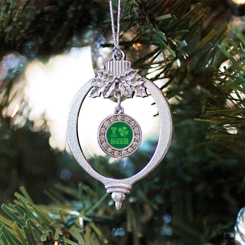 I Love Beer Circle Charm Christmas / Holiday Ornament