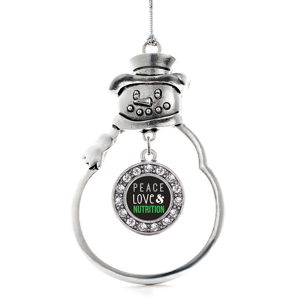 Peace, Love, and Nutrition Circle Charm Christmas / Holiday Ornament