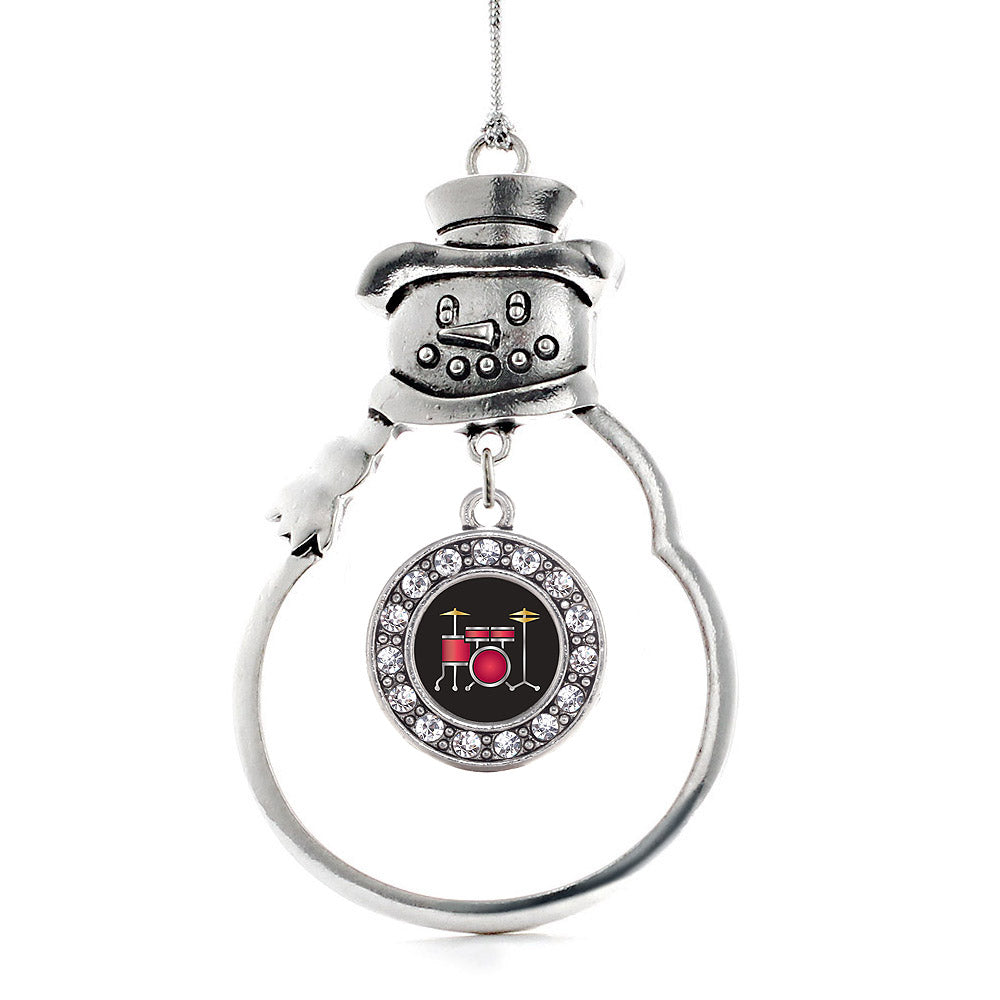 Drumset Circle Charm Christmas / Holiday Ornament
