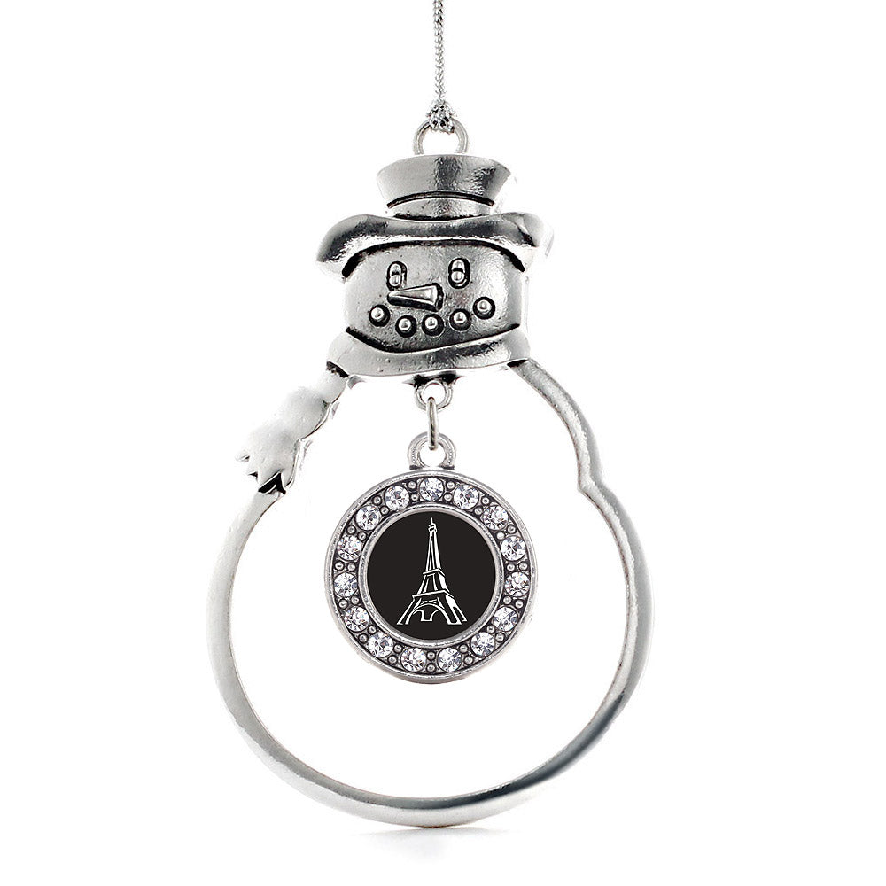 Eiffel Tower Circle Charm Christmas / Holiday Ornament