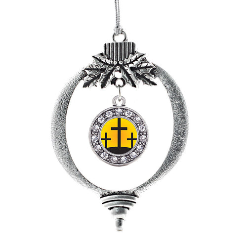 Three Crosses Circle Charm Christmas / Holiday Ornament