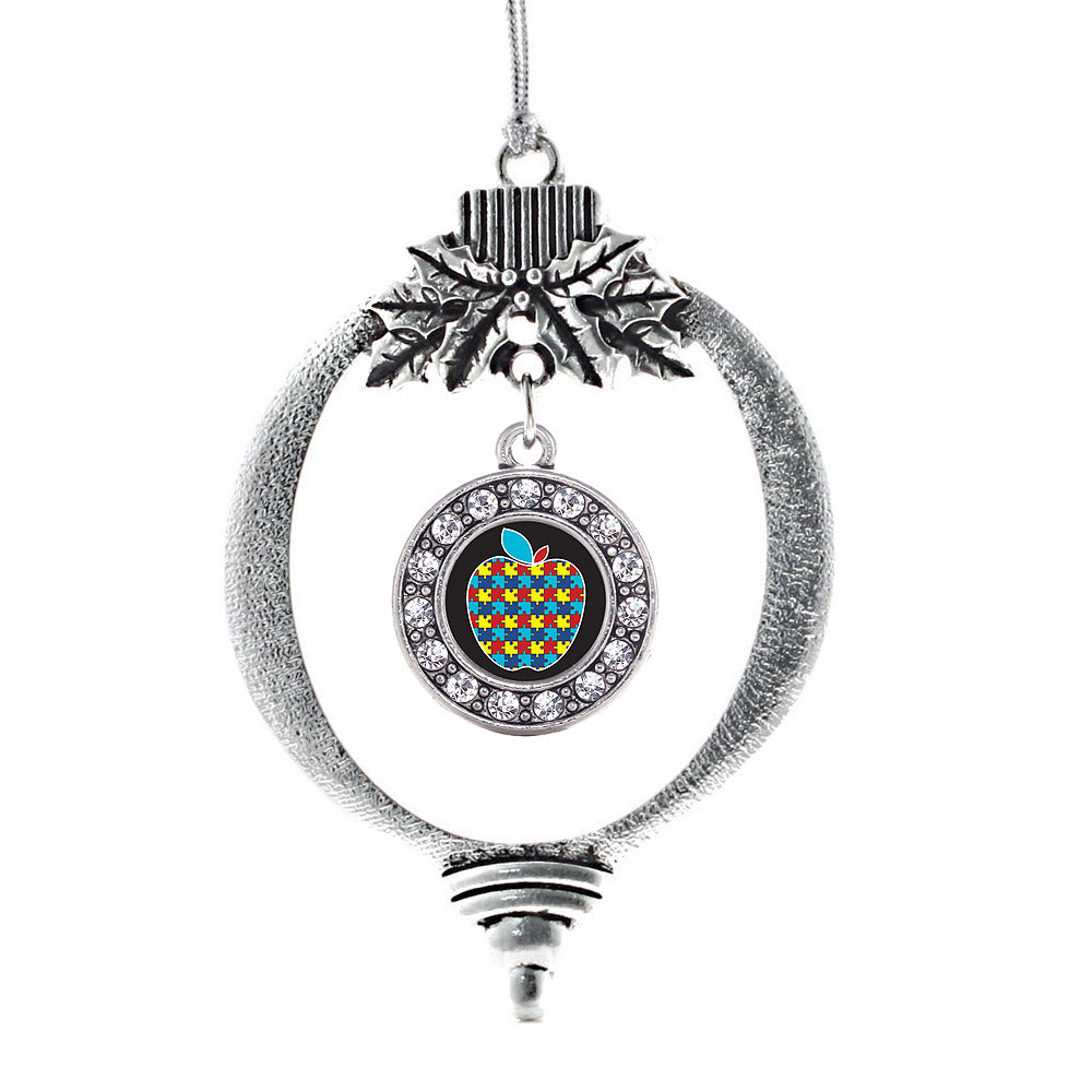 Autism Apple Circle Charm Christmas / Holiday Ornament