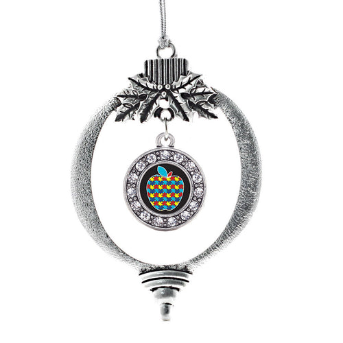 Autism Apple Circle Charm Christmas / Holiday Ornament