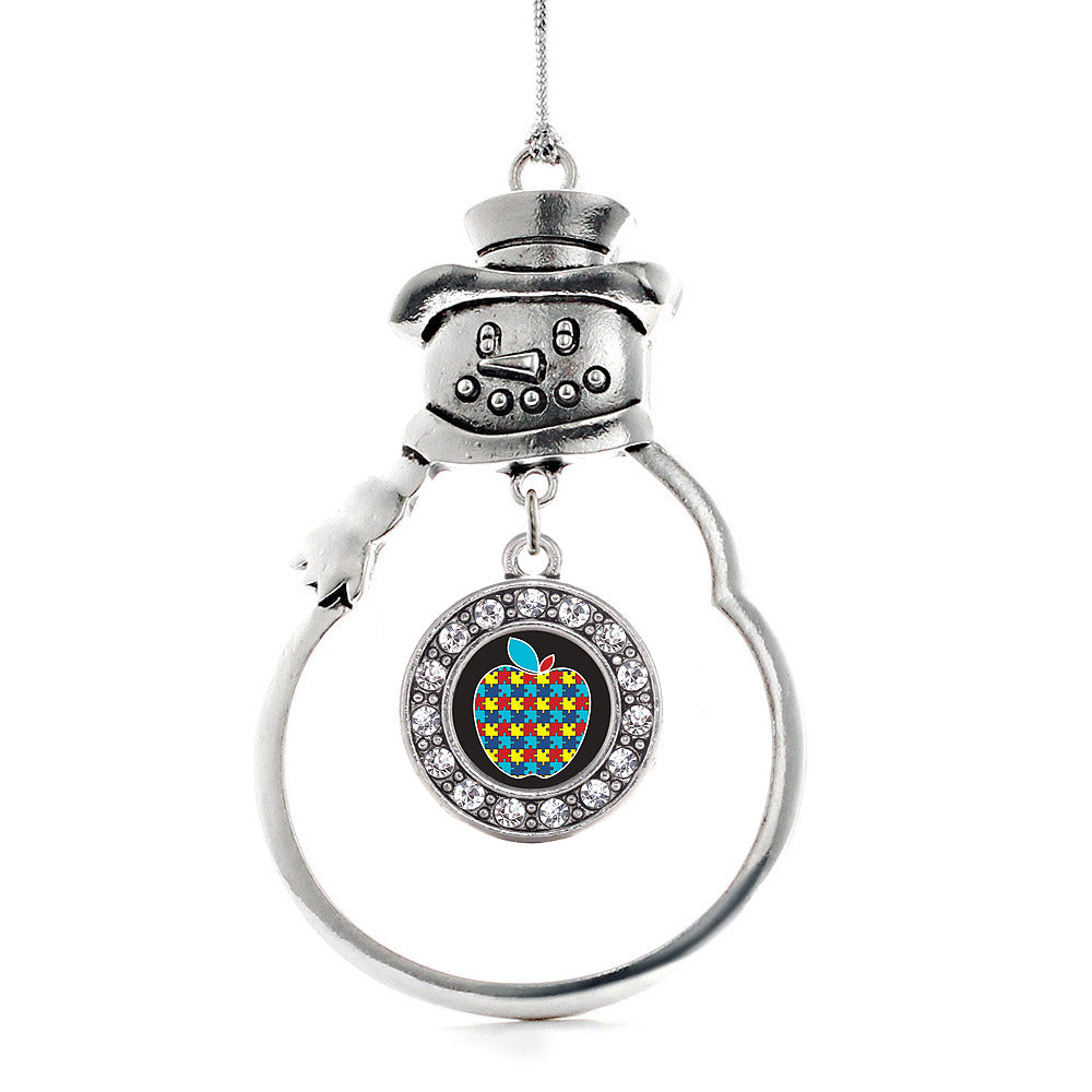 Autism Apple Circle Charm Christmas / Holiday Ornament