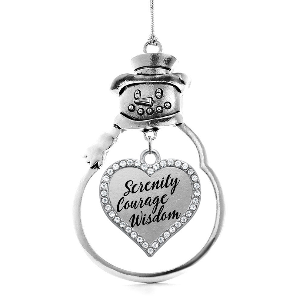 Serenity Prayer Open Heart Charm Christmas / Holiday Ornament