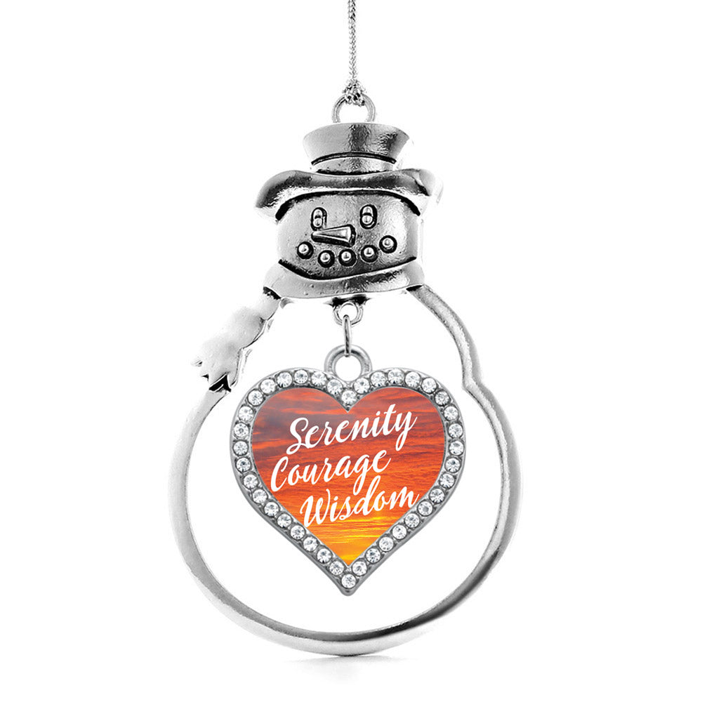 Sunset Serenity Prayer Open Heart Charm Christmas / Holiday Ornament
