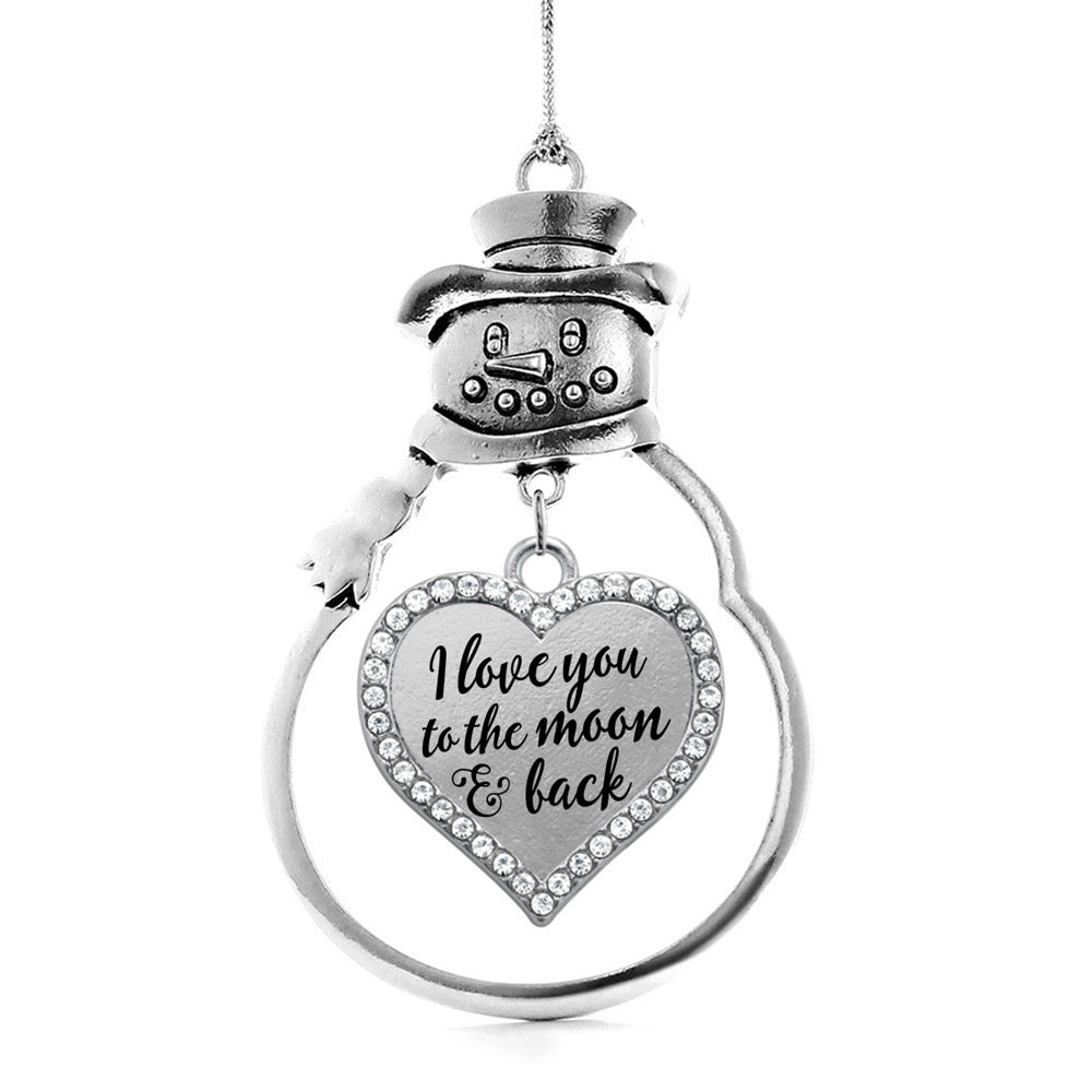 I Love You to the Moon and Back Open Heart Charm Christmas / Holiday Ornament