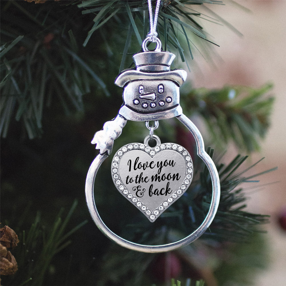 I Love You to the Moon and Back Open Heart Charm Christmas / Holiday Ornament