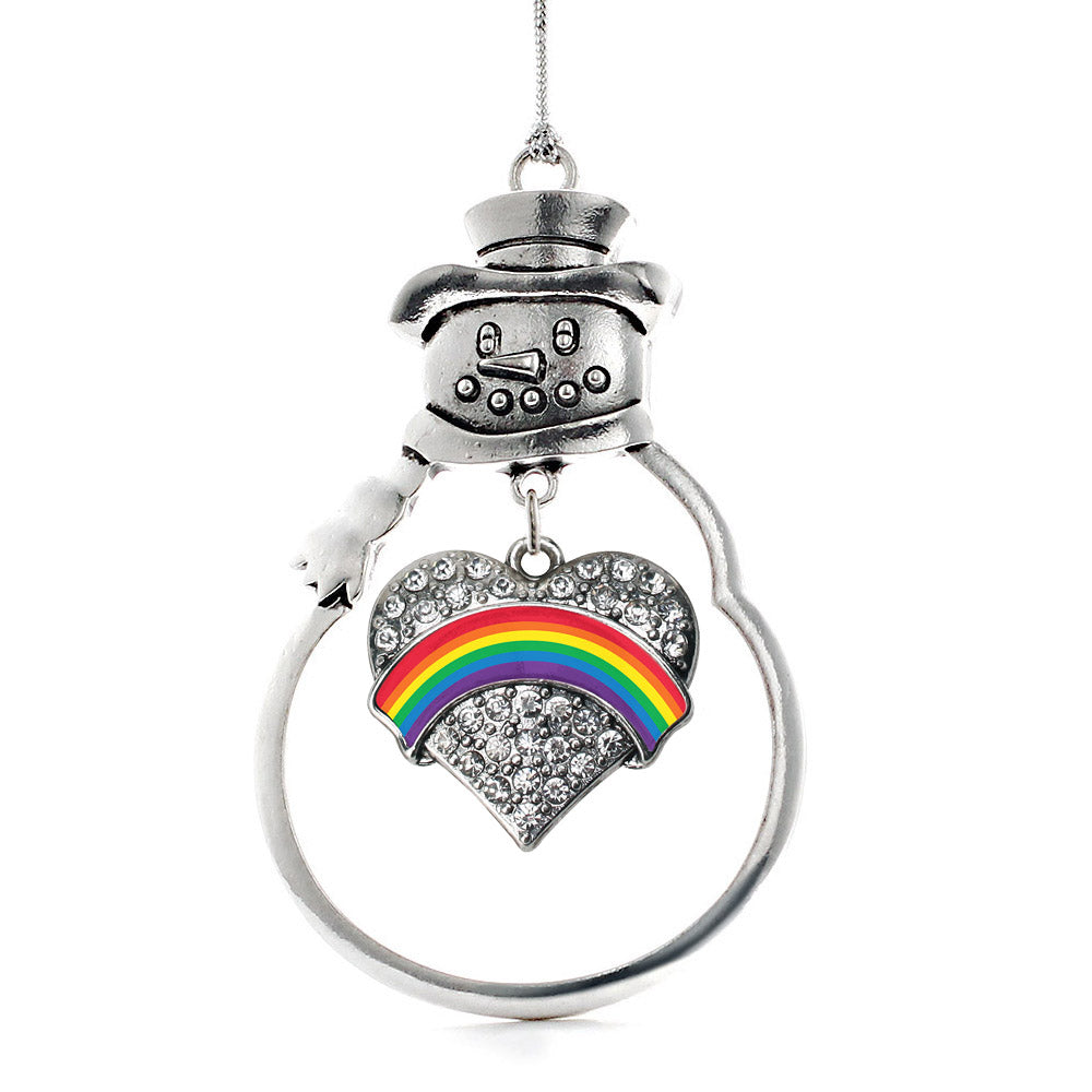 LGBT Pride Pave Heart Charm Christmas / Holiday Ornament