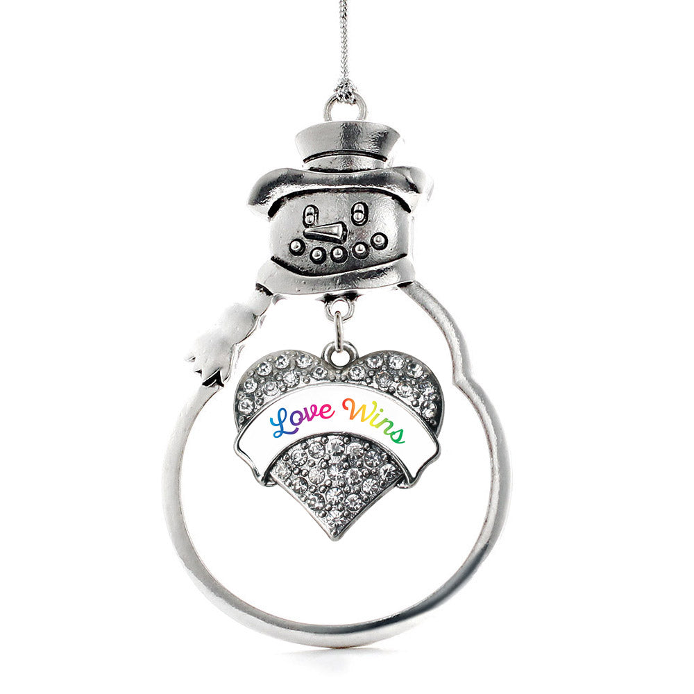 Love Wins Pave Heart Charm Christmas / Holiday Ornament